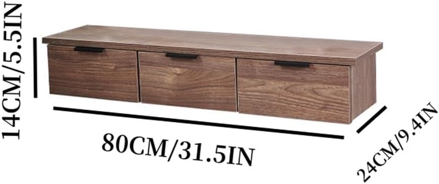 Wood Wall‑Mounted Floating Makeup Vanity Desk
