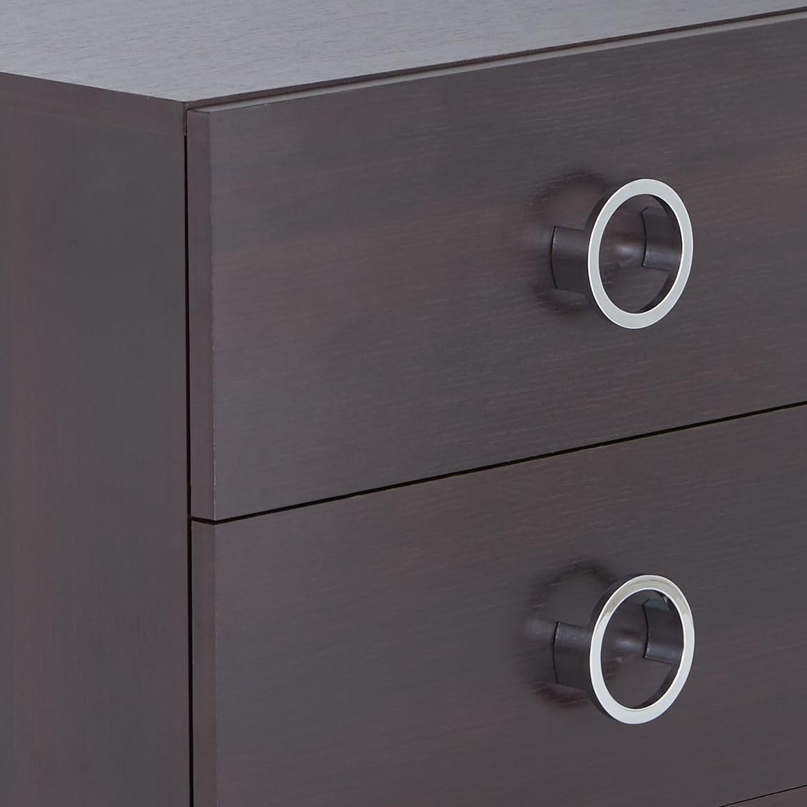 Espresso Wooden Drawer Bedroom Nightstand Table