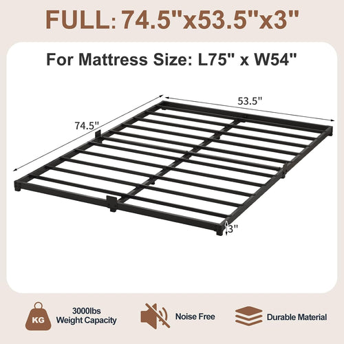 Black Full‑Size Metal Platform Bed Frame