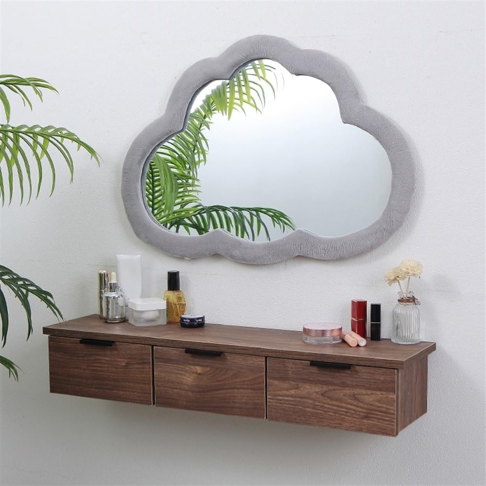 Wood Wall‑Mounted Floating Makeup Vanity Desk