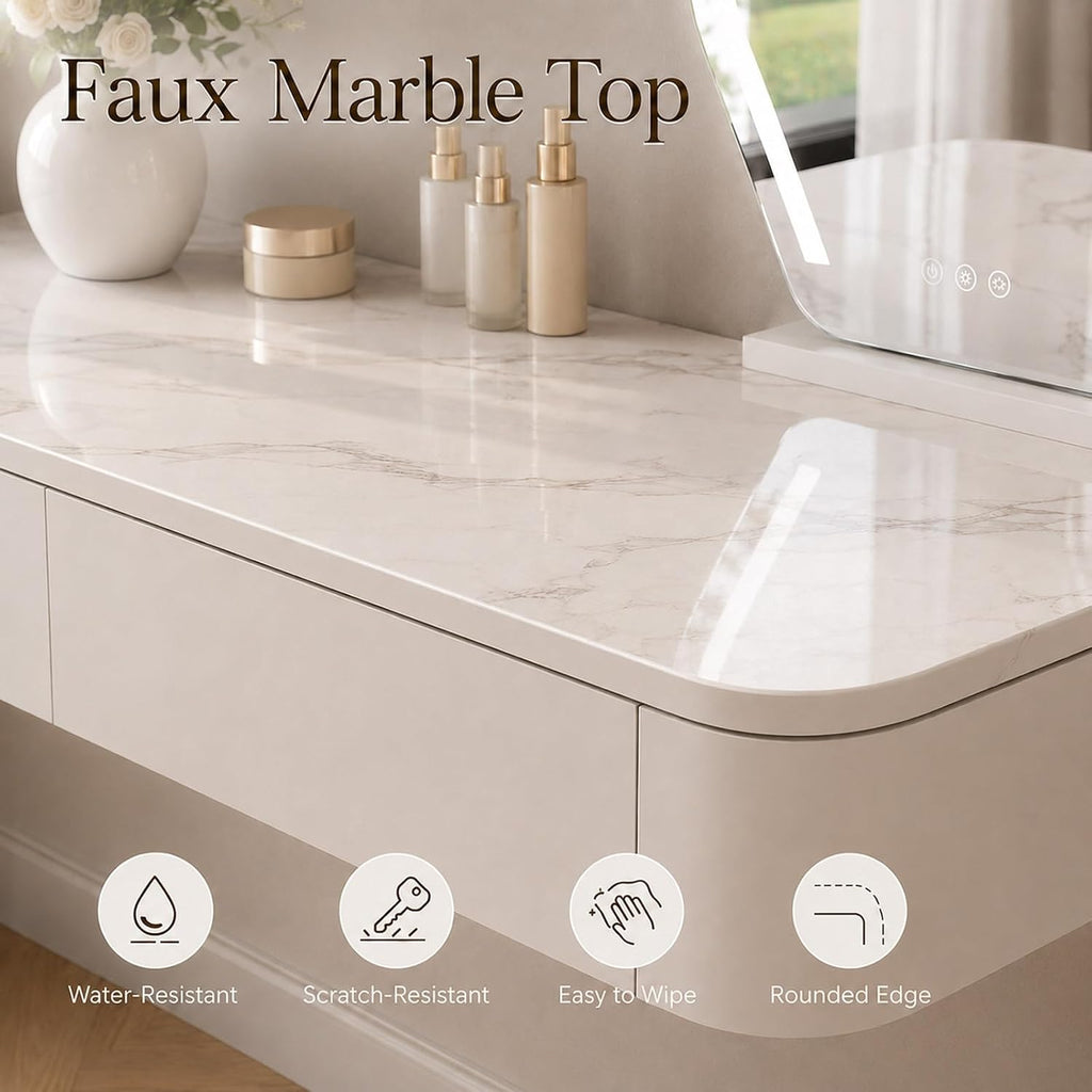 Wall‑Mounted Floating Makeup Vanity Desk
