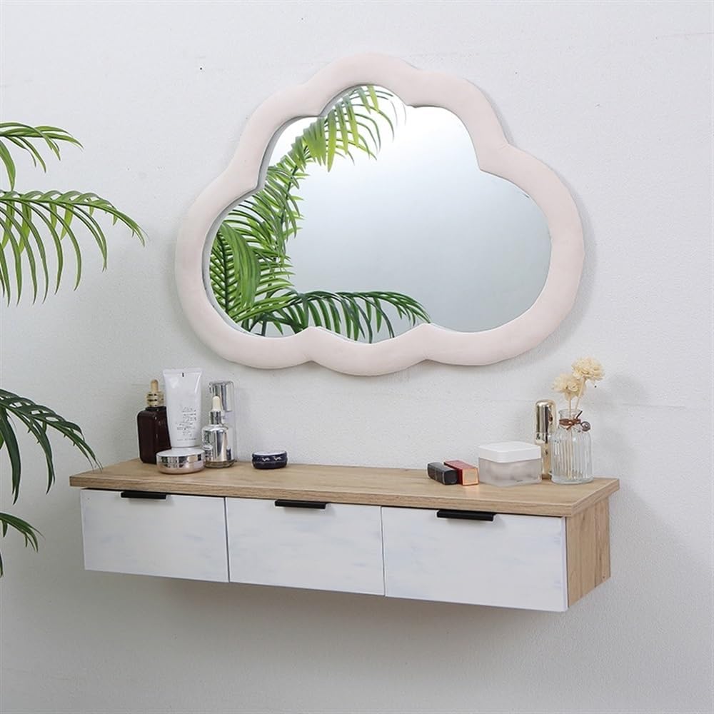 Wood Wall‑Mounted Floating Makeup Vanity Desk