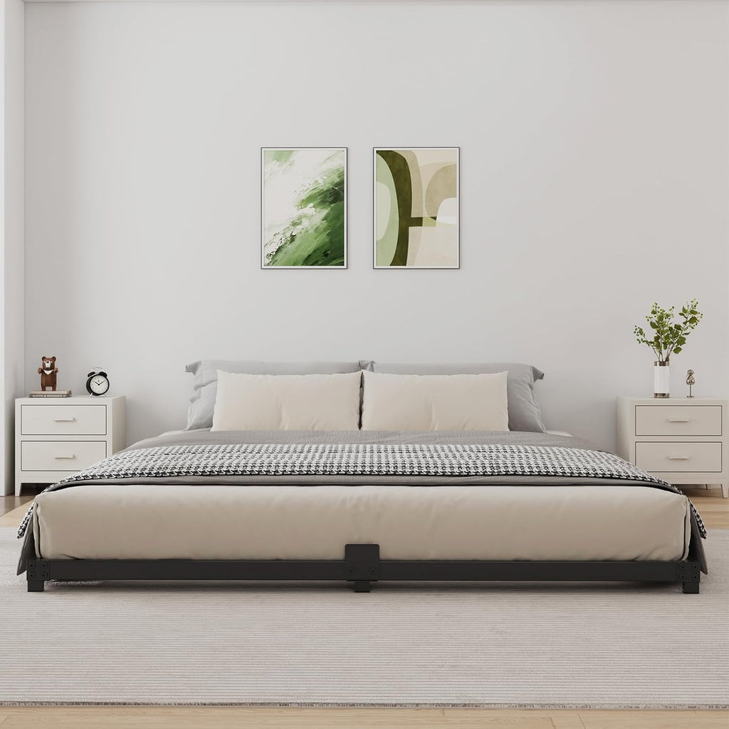 Black Full‑Size Metal Platform Bed Frame