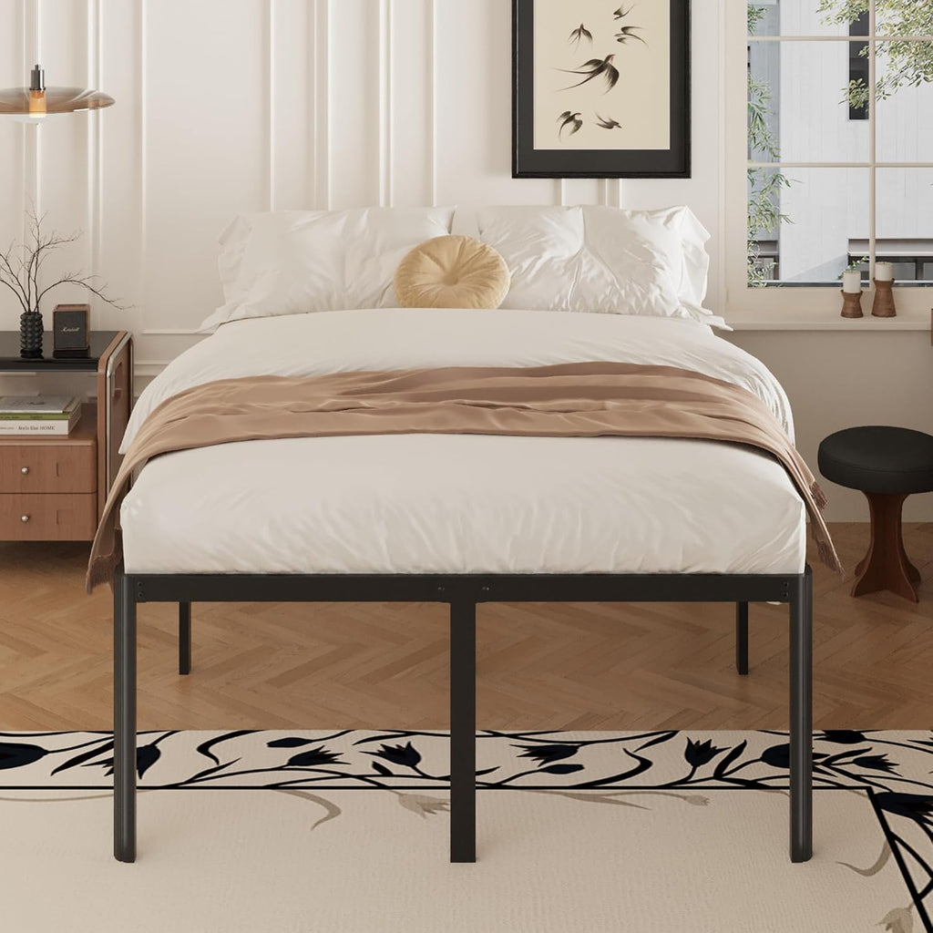 Black Queen‑Size Metal Platform Bed Frame