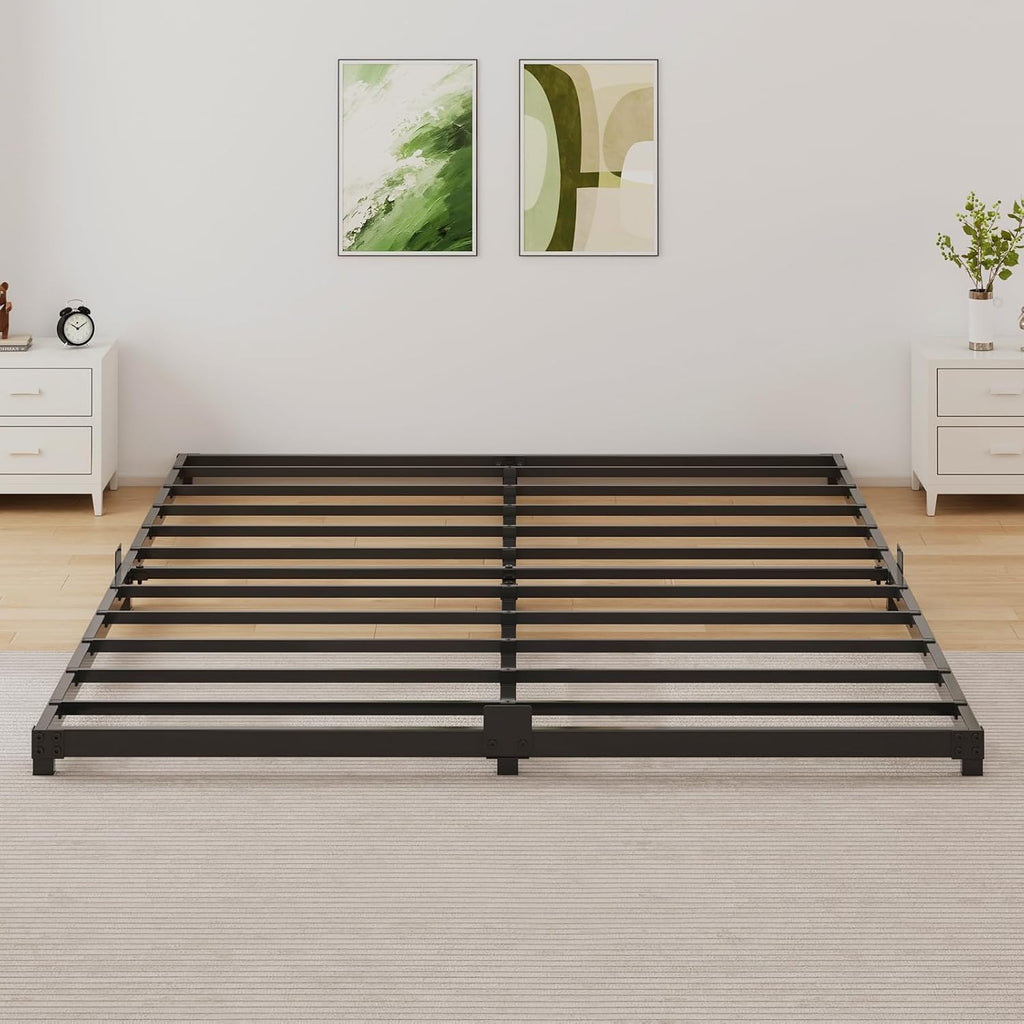 Black Full‑Size Metal Platform Bed Frame