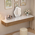 Walnut Wall‑Mounted Floating Makeup Vanity Desk