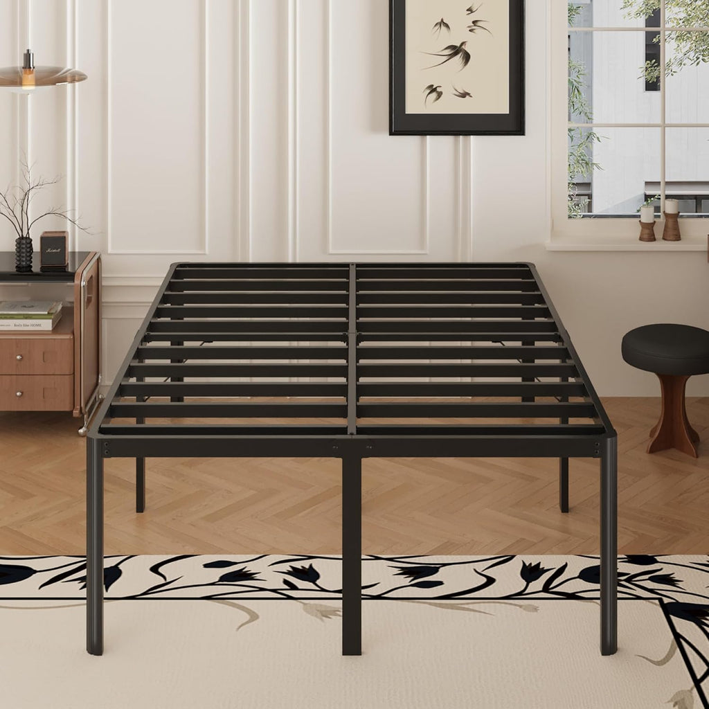 Black Queen‑Size Metal Platform Bed Frame