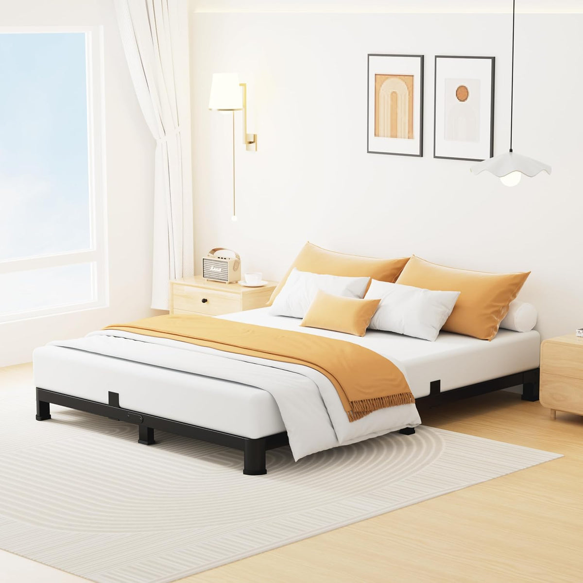 Low‑Profile Queen Metal Bed Frame