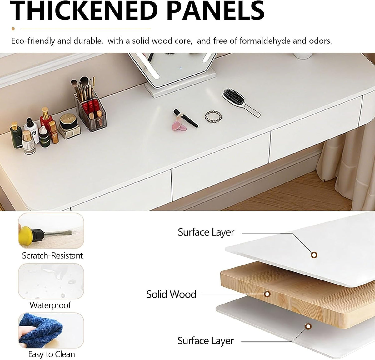 Modern Wall‑Mounted Floating Makeup Vanity Desk
