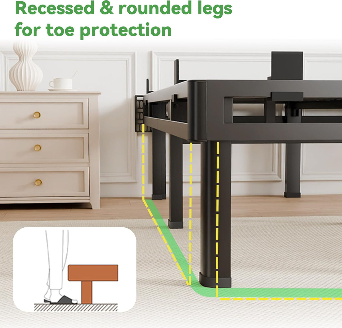 Queen Metal Platform Bed Frame Support