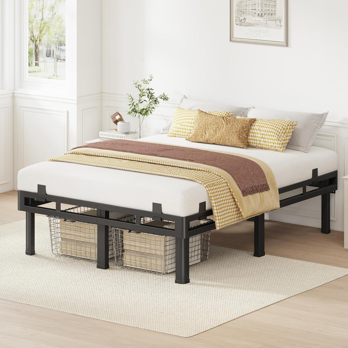 Queen Metal Platform Bed Frame Support