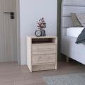 Gray Storage Drawer Bedroom Nightstand Table