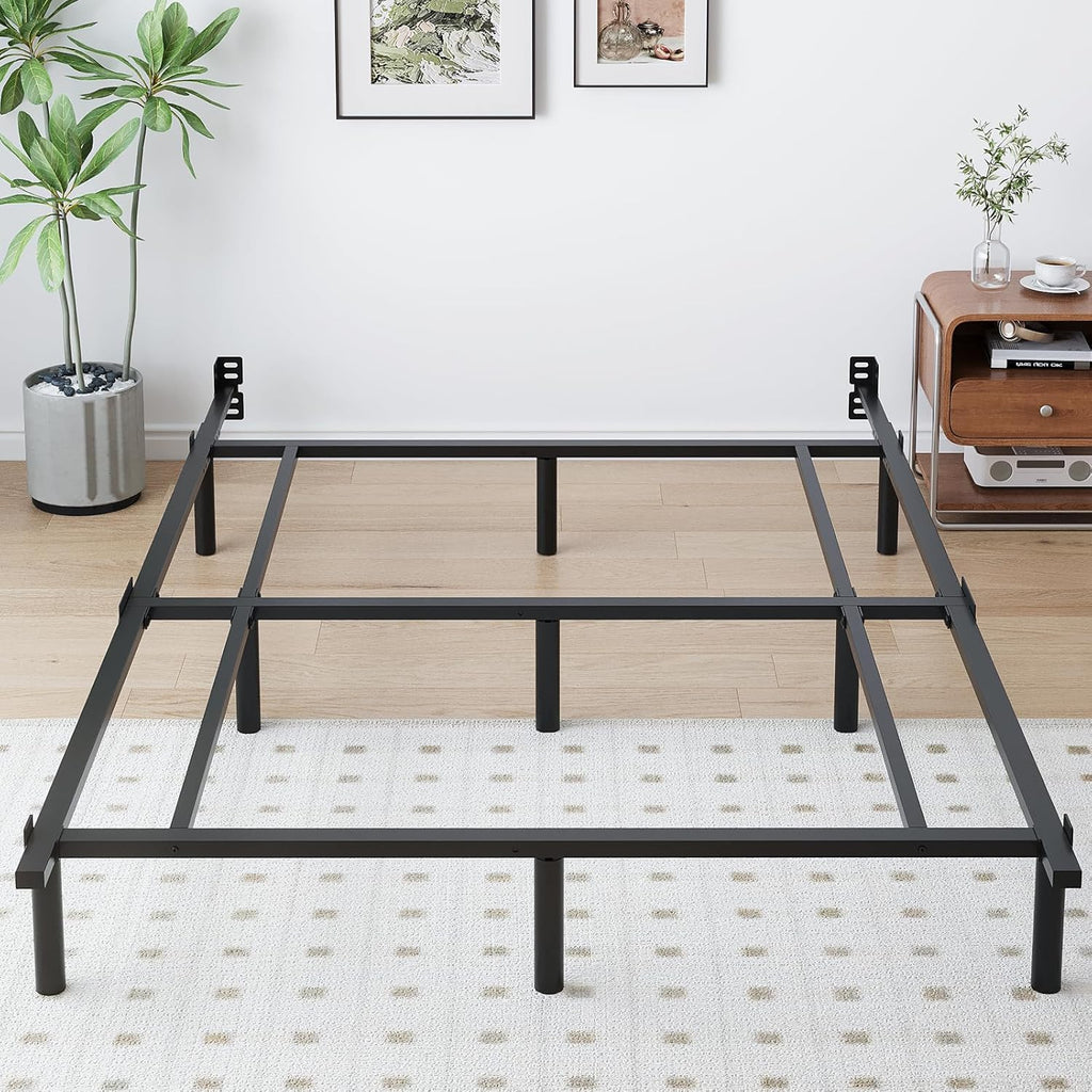 Black King‑Size Metal Platform Bed Frame