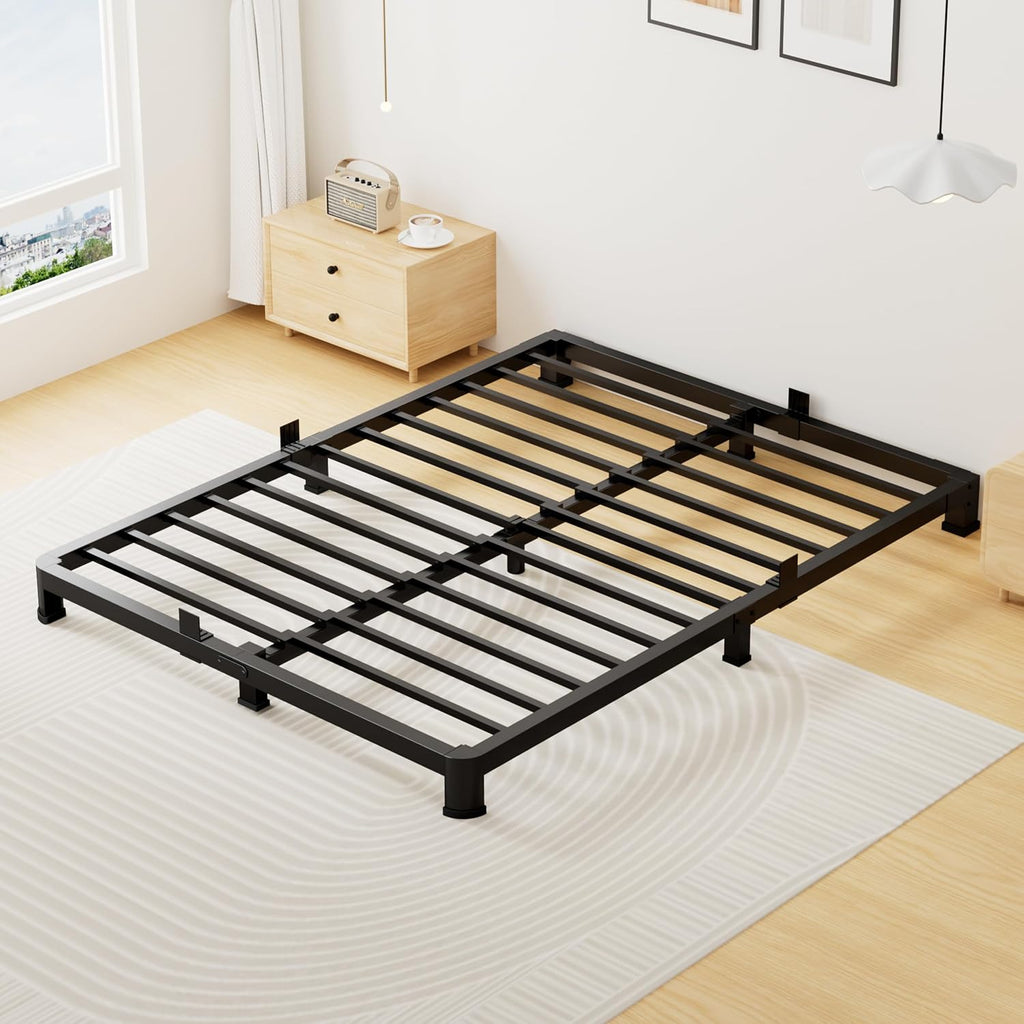 Low‑Profile Queen Metal Bed Frame