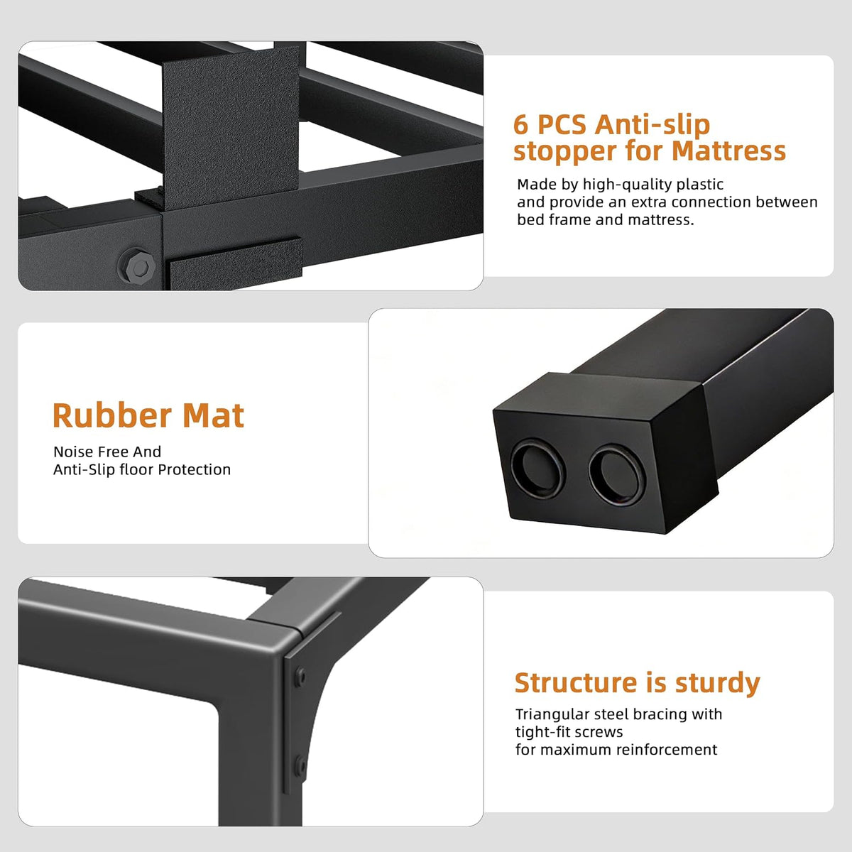 Queen‑Size Metal Platform Bed Frame