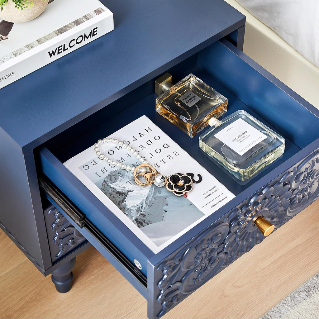 Farmhouse 2‑Drawer Bedroom Nightstand Table