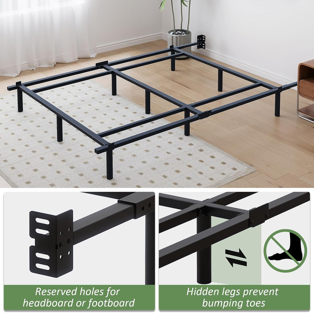 Black King‑Size Metal Platform Bed Frame