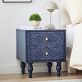 Farmhouse 2‑Drawer Bedroom Nightstand Table