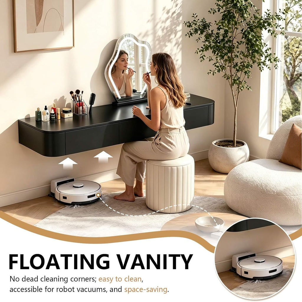 Modern Wall‑Mounted Floating Makeup Vanity Desk