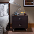 Espresso Wooden Drawer Bedroom Nightstand Table