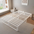 White Full‑Size Metal Platform Bed Frame