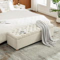 Chenille Upholstered Storage Ottoman Bench