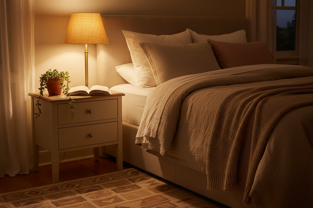 Compact 2-Drawer Bedside Accent Table